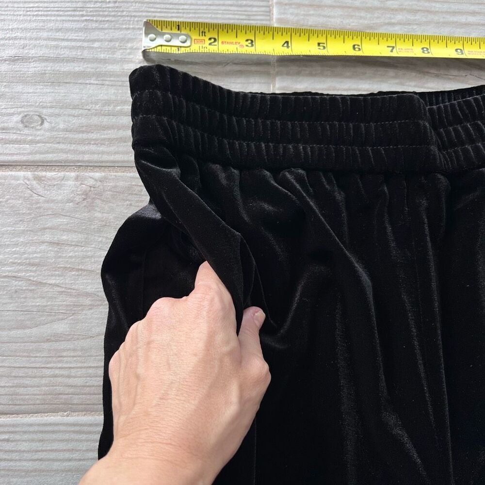 Seek‎ The Label Womens Black Elastic Waist Pull On Velvet Jogger Pants Medium - Picture 5 of 9